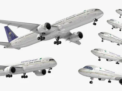 Saudi Arabian Airlines Fleet 3D model