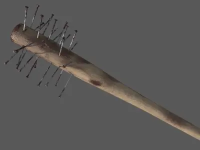 Melee Bloody Baseball Bat Low-poly 3D model