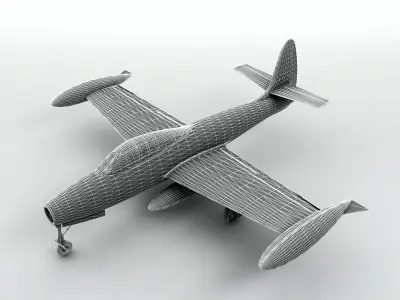  F84-G Thunderjet Jet Aircraft 3D model