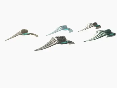 Military glider Low-poly 3D model