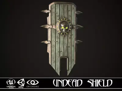 Undead Shield Low-poly 3D model