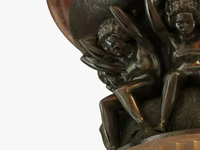 gustav gurschner tafelaufsatz - marble vase wih angels 3D model