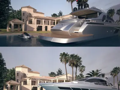 Pershing-8x and Hydrospace 1 HSR Benelli S4 3D model