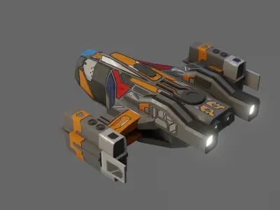 Sci-Fi Aircraft - Low Poly - Game Ready - PBR Low-poly 3D model