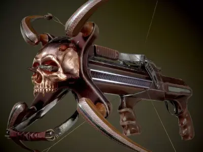 crossbow bow and arrow Low-poly 3D model