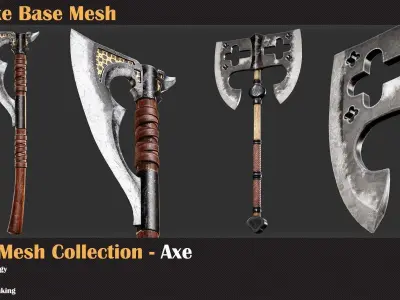 50 Axe Base Mesh - VOL 02 3D model