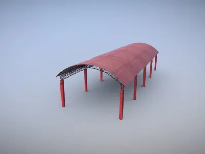 WAHQ Firefighter Hangar Low-poly 3D model