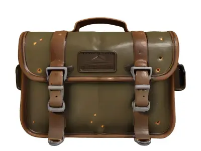 Vintage Military Canvas Satchel Bag 3D model
