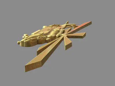 Helicopter MI 24 side view 3D print model