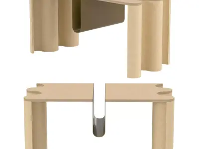 Modern Wiggle Design Coffee Table Low-poly 3D model