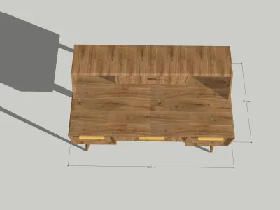 Wood desk Free 3D model purchase