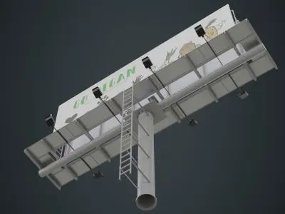 Billboard 1A Low-poly 3D model