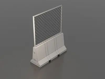 Concrete barrier Low-poly 3D model