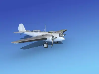 Martin B-10 Bare Metal 3D model
