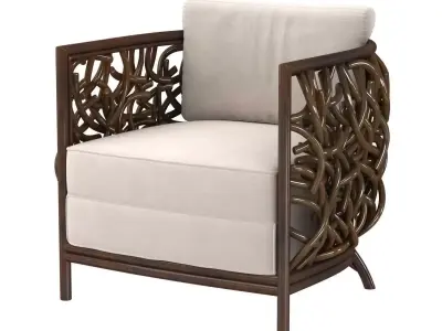 Palecek auburn lounge chair 3d model 3D model