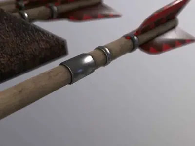 Bow arrow quiver Low-poly 3D model