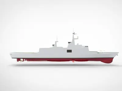Millitary ship la fayette class frigate 3D model
