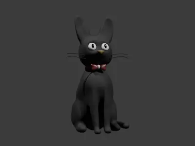 Black Cat Low-poly 3D model