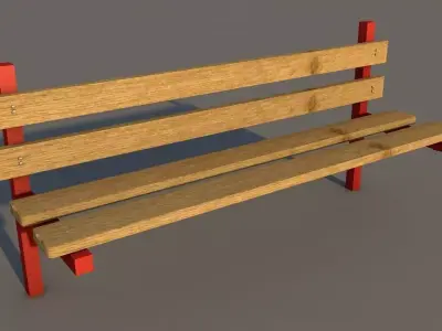 Bench wooden Free 3D model purchase