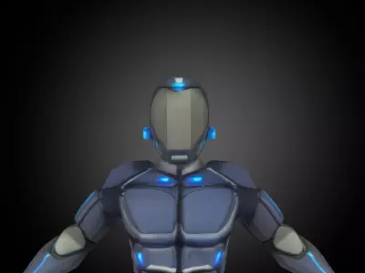 Sci-Fi Character Game Ready Low Poly Free 3D model