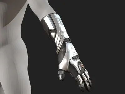 Gloves Scifi combat military fantasy  Low-poly 3D model