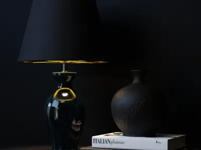  Eno Ceramic Danteur Peacock Shade Lamp Model, Black 