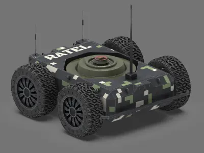 Ratel S Unmanned Ground Vehicle  Ultra Realistic 3D Model 3D model