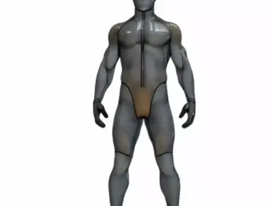 Futuristic Sci-Fi Male Hero Full Body Action Character Low-poly 3D model