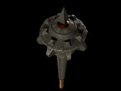 Lowpoly blunt Mace Free low-poly 3D model