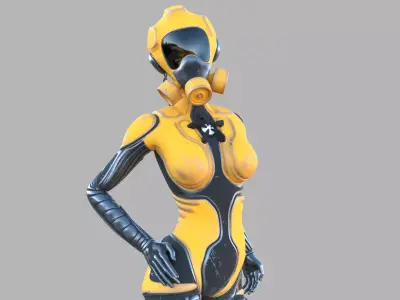 Sci fi female Low-poly 3D model