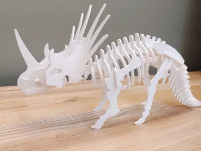 Styracosaurus 3D puzzle kit card 3D print model