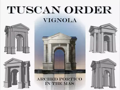 Tuscan order Arched portico in the mas All types collection 3D model