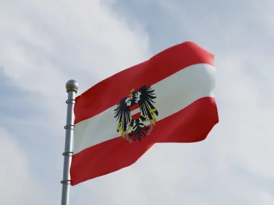 Animated Austia Flags 3D model