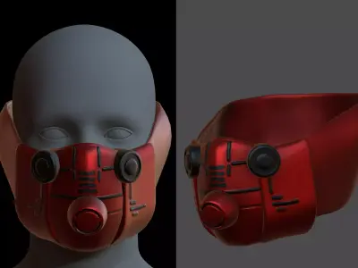 Gas mask helmet 3d model scifi Low-poly  Low-poly 3D model 561