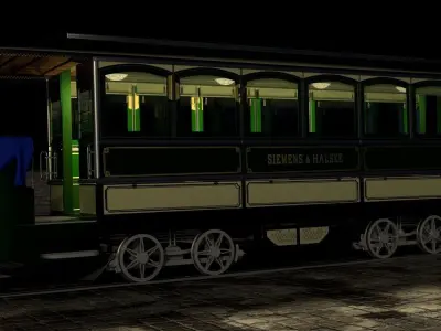 Old tram Siemens and Halske 3D model