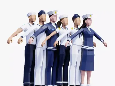 Naval Forces Soldiers - Animated and Rigged Low-poly 3D model