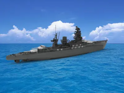 Japanese battleship Nagato 3D model