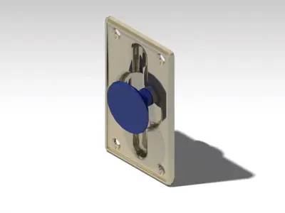 Lifting Ring Flush Brass Free 3D model