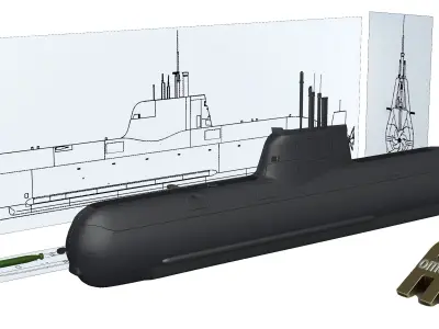 GERMAN SUBMARINE TYPE 212 model 3D model