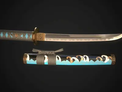 Tanto 01 Low-poly 3D model