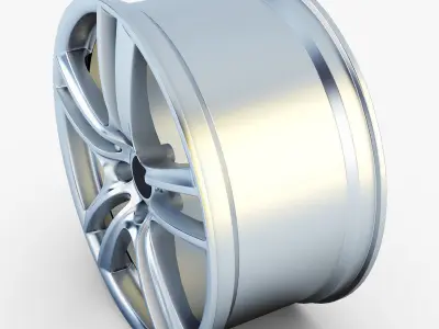 Style 303 wheel silver Mid Poly Low-poly 3D model