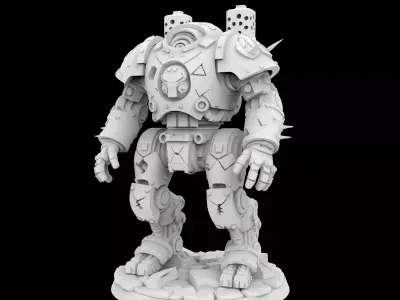 Battle Damaged Robot Mech 3D Printable Model  3D print model purchase