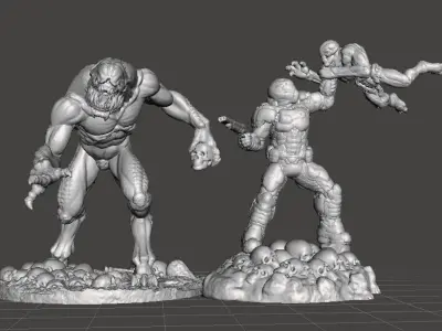 HELLKNIGHT DEMON MINIATURE MODEL FIGURE FANTASY SCIFI GAMES RPG 3D print model