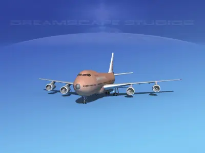 Boeing 747-100 Jumbo Jet Braniff Intl 3D model
