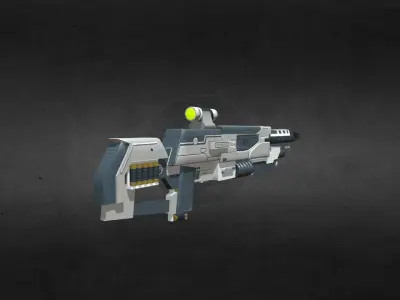 Futuristic Shotgun Low-poly 3D model Low-poly 3D model