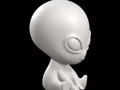 Cute Alien Figurine 3D Print Model Sci Fi Character 3D print model