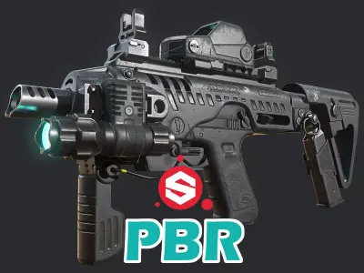 Roni Carbine PBR Low-poly 3D model