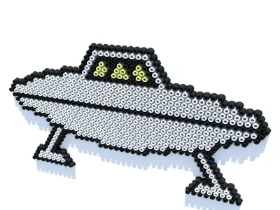 UFO Perler Beads 3D model