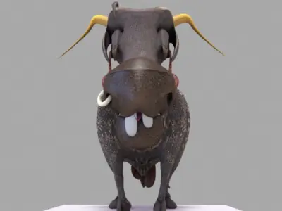 Mother crawling monster Low-poly 3D model