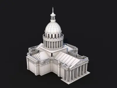 5 Famous Landmark France Sightseeing 3D Print Low Poly Low-poly 3D model
